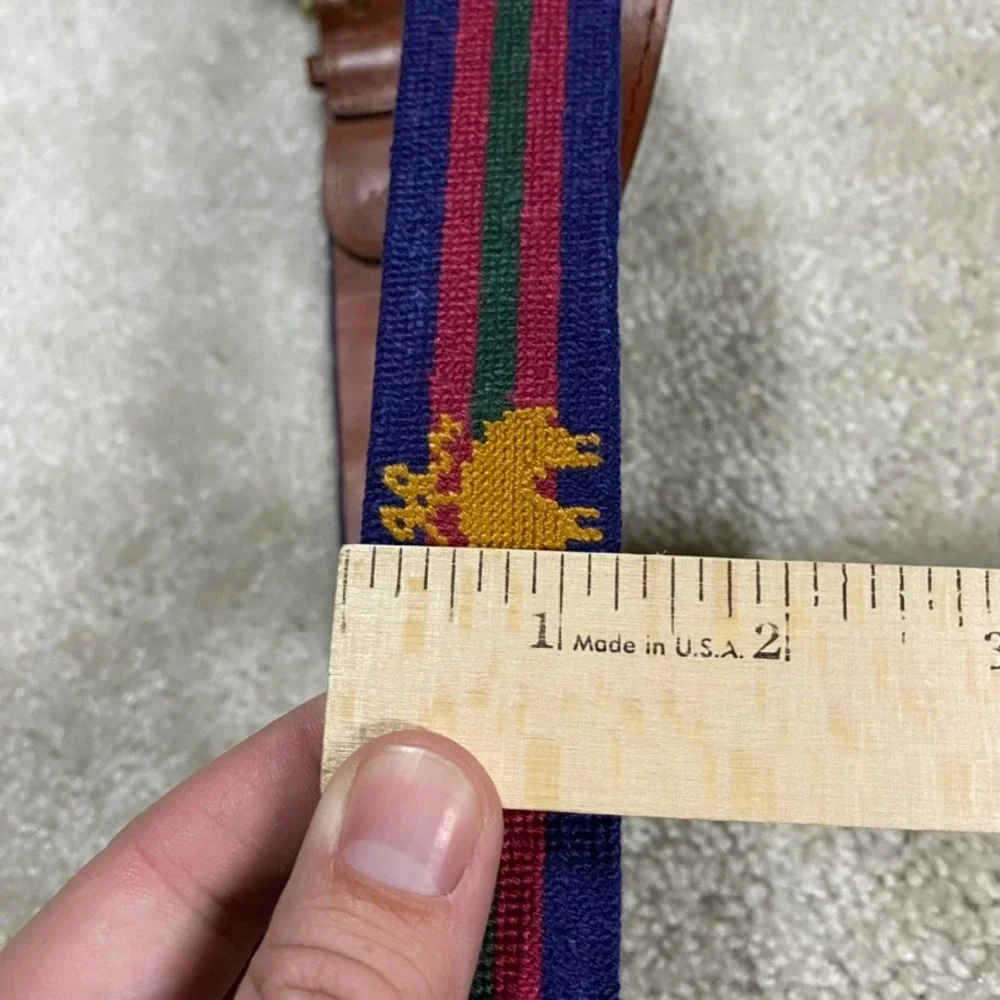 Smathers & Branson Brooks Brothers Belt Mens 40 Golden Fleece Needlepoint Preppy